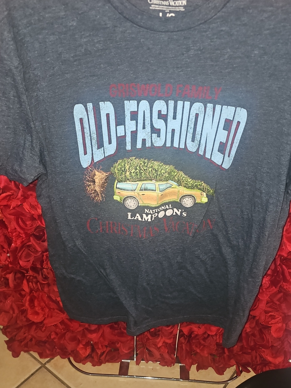 National Lampoon's Xmas Griswold Family "Old-Fashioned" Graphic Tee - Charcoal L